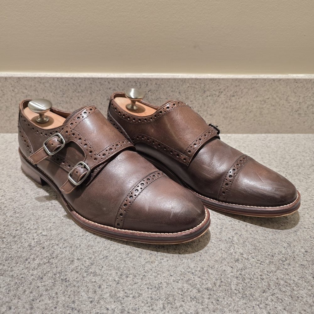 Johnston & Murphy Brown Double Monk Strap Dress Shoes - Picture 2 of 7